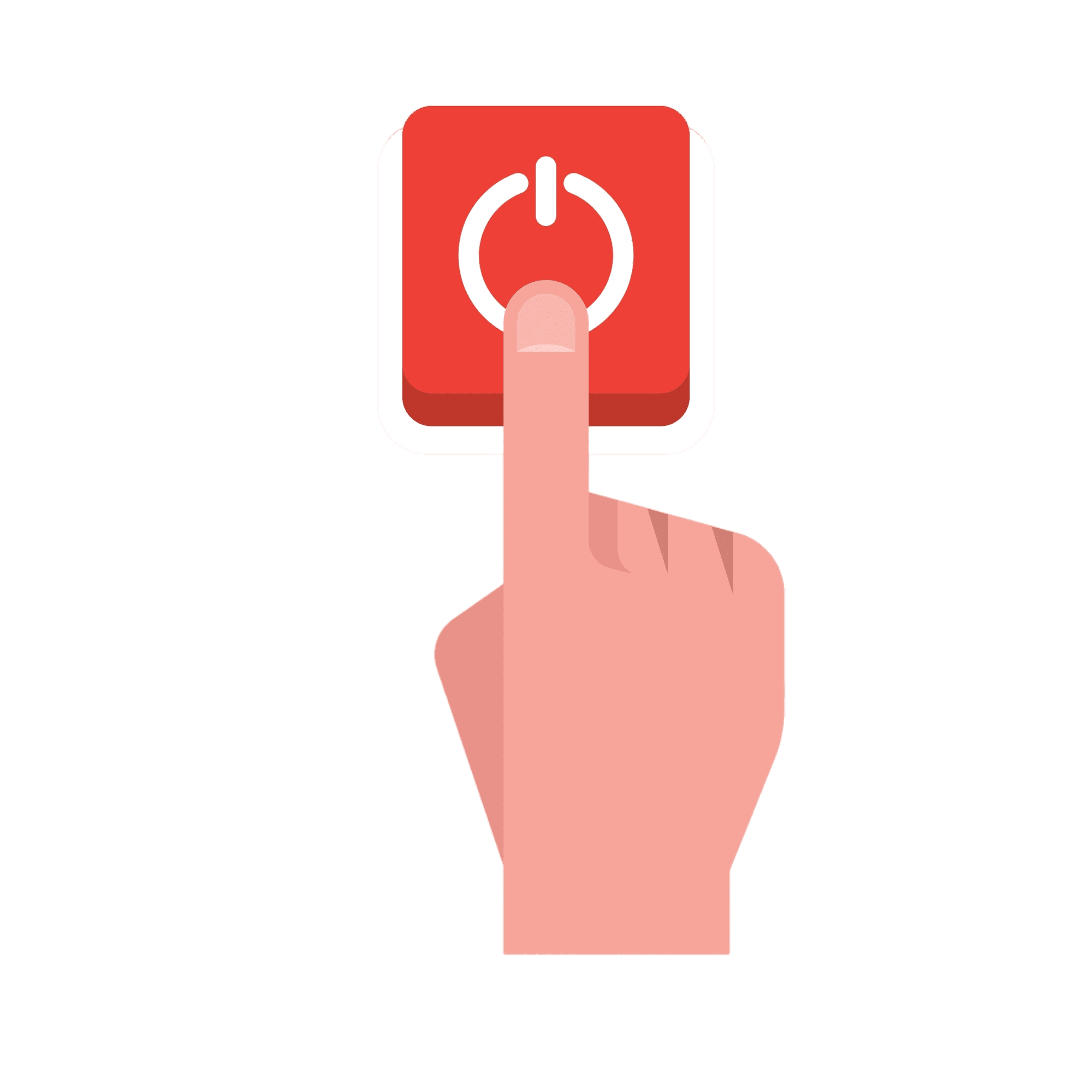 person-pressing-start-button